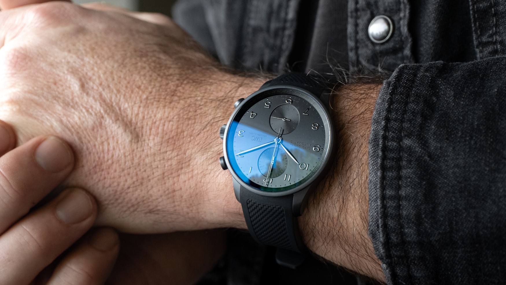 All black everything for the new IWC Portugieser Chronograph Ceratanium