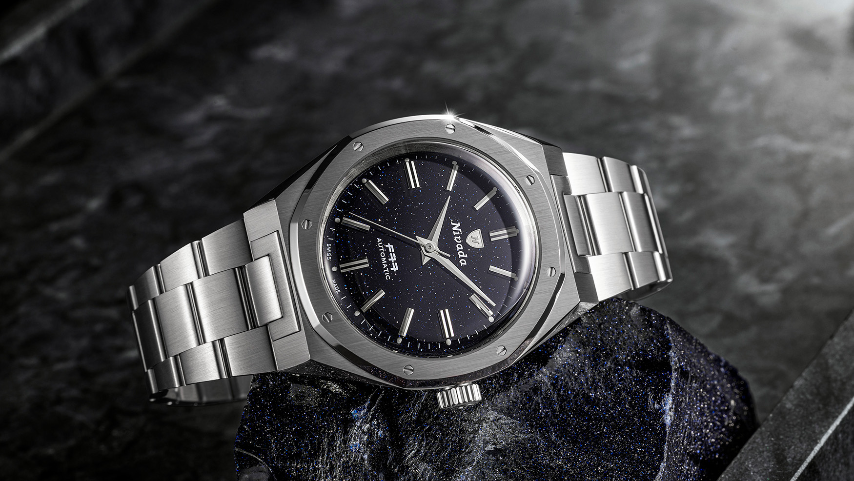 Nivada Grenchen’s new F77 MKII stuns with a Dark Blue Aventurine dial