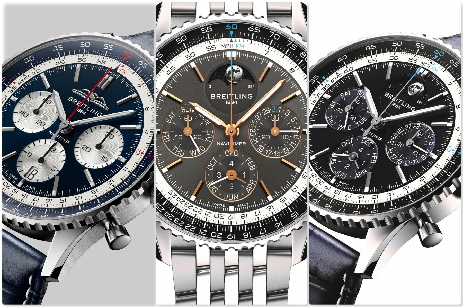 Breitling Launches The Navitimer Tribute To Concorde In Steel, A Perpetual Calendar In Steel And Platinum, And A Full-Platinum LE